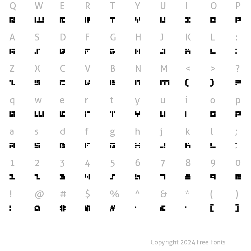 Character Map of Missile Man Bold Bold