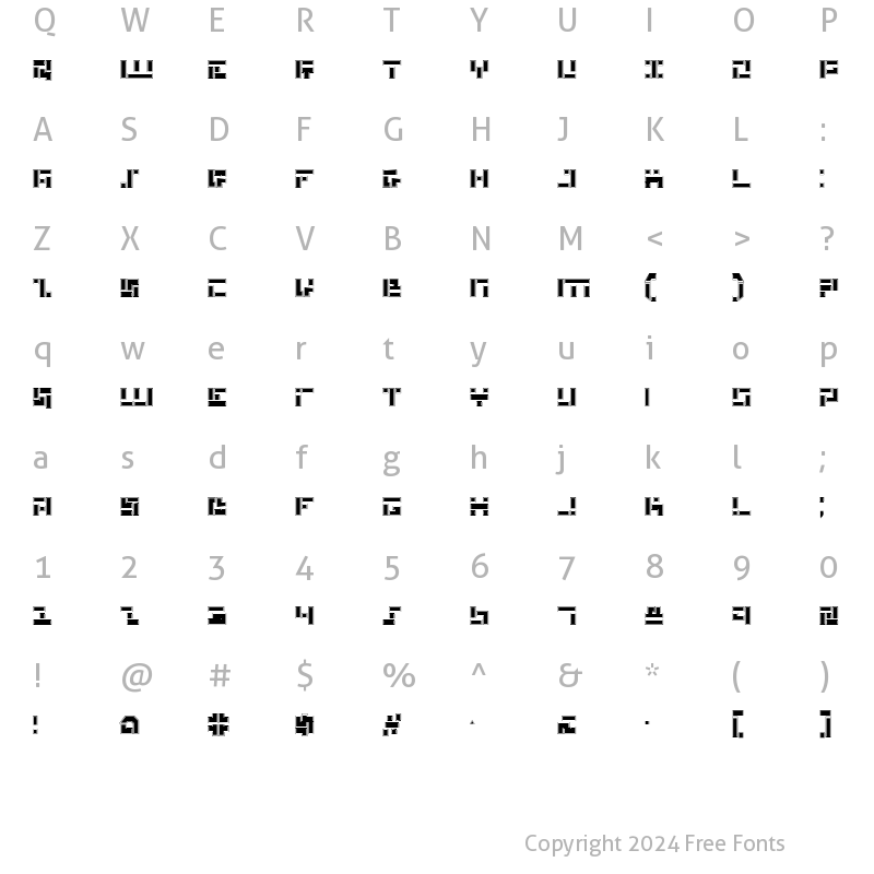 Character Map of Missile Man Pro Pro