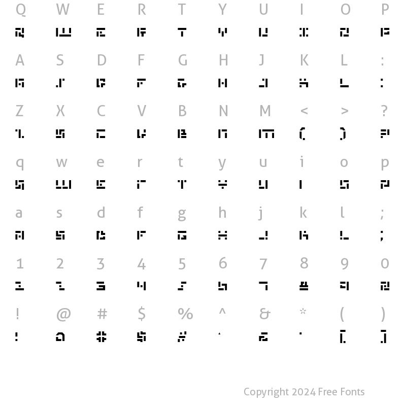 Character Map of Missile Man Regular