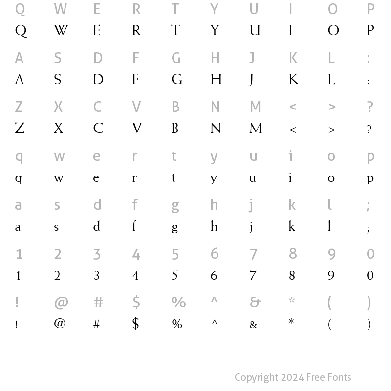 Character Map of Missive SSi Regular