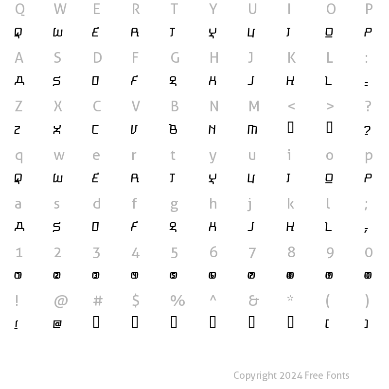 Character Map of Missu Bold