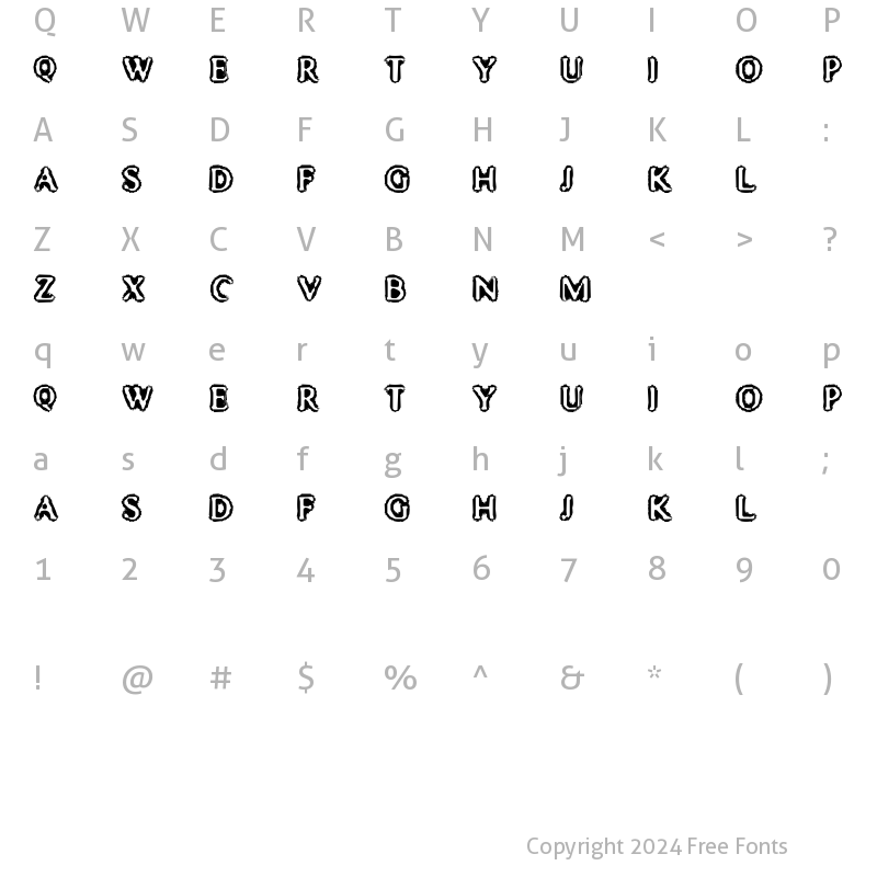 Character Map of Mister Haddaris Regular