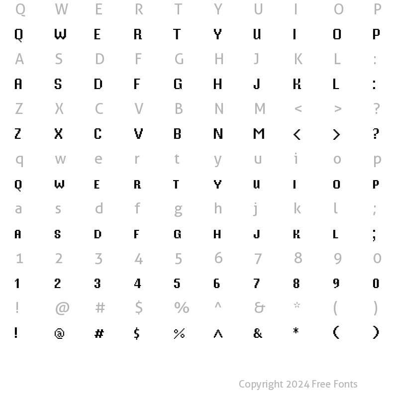 Character Map of Mister Pixel 16 pt - Small Caps Regular