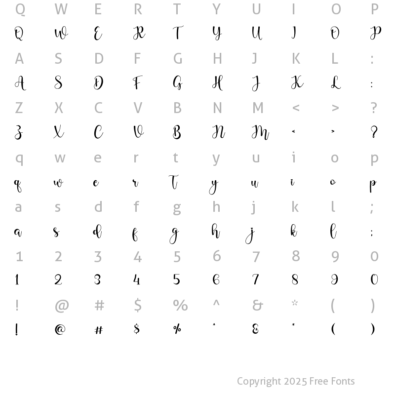 Character Map of Mister Valentine Regular