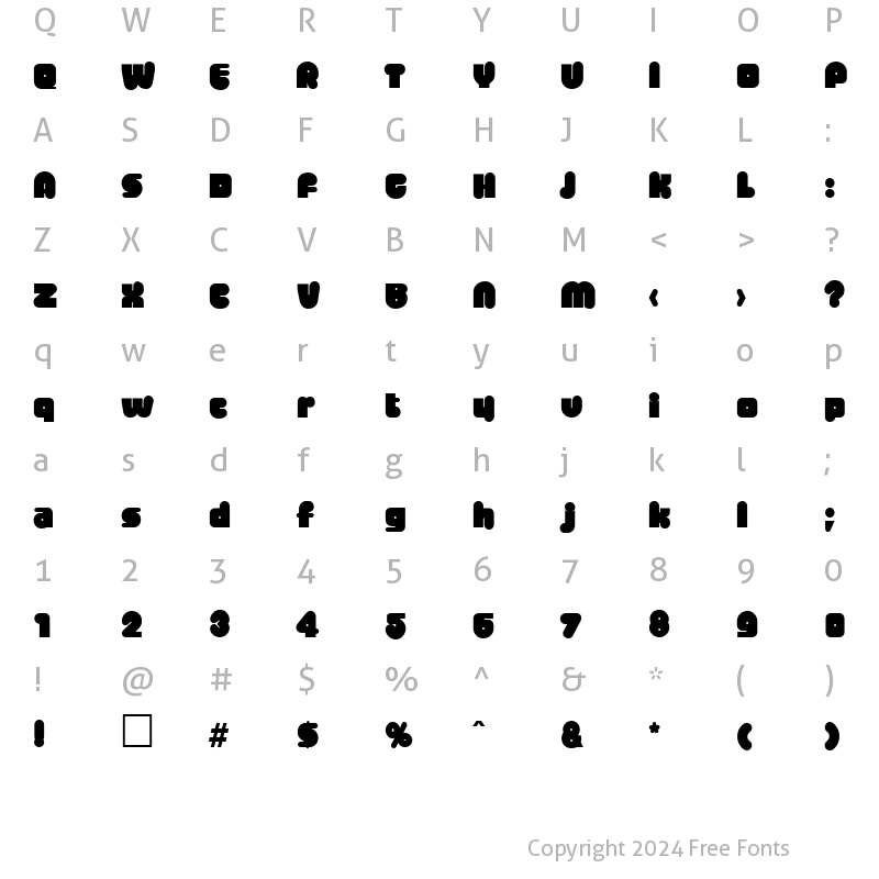 Character Map of MisterBig DB Regular