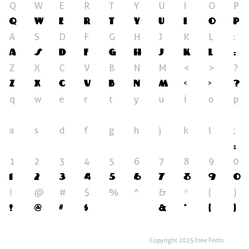 Character Map of MisterChuckles Regular