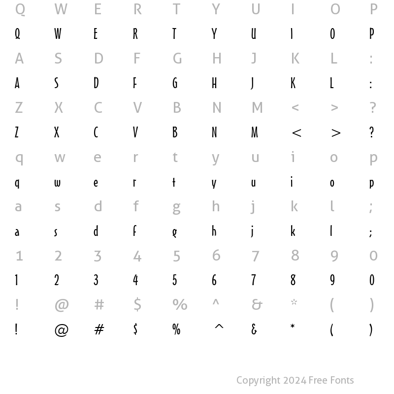 Character Map of MisterEarl Lt BT Light