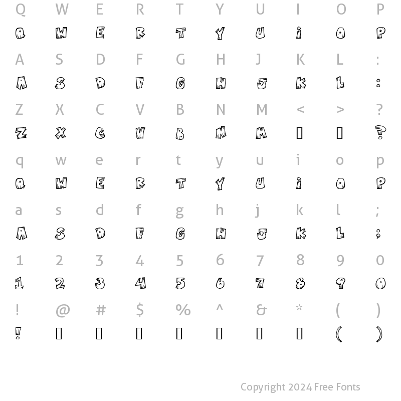 Character Map of MisterVampire Regular