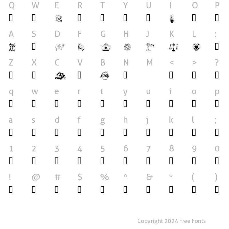 Character Map of Mixed Bag 3 Regular