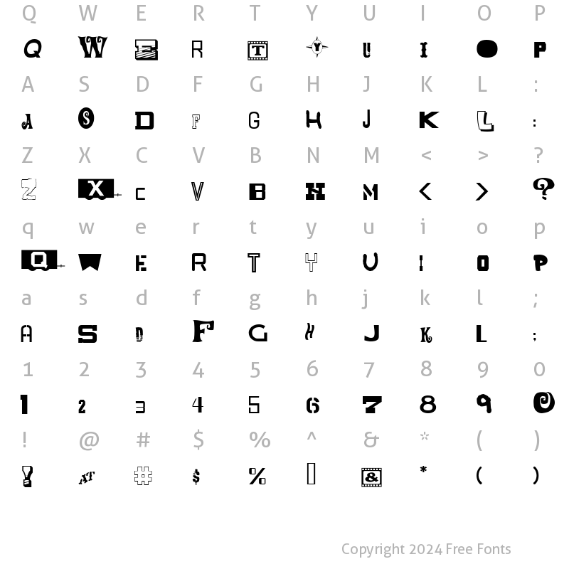 Character Map of Mixed Messages JL Regular