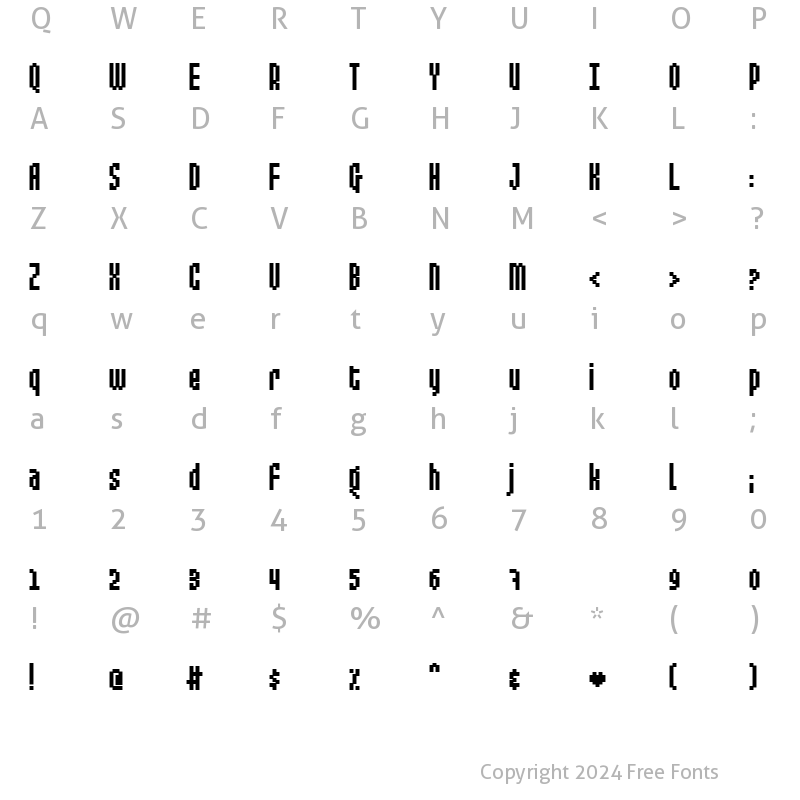 Character Map of Mixelate III Regular