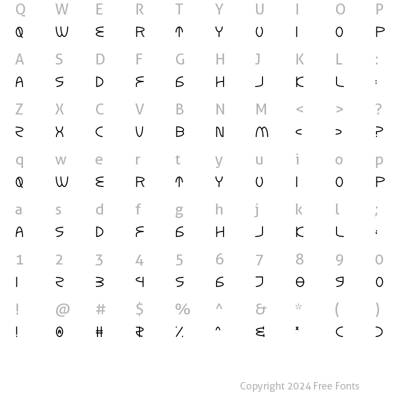 Character Map of Mixqueen Regular