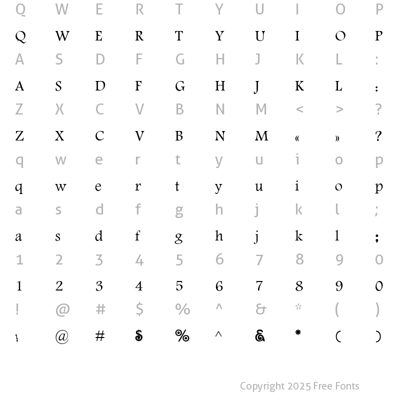 Character Map of Mj_Adab Regular