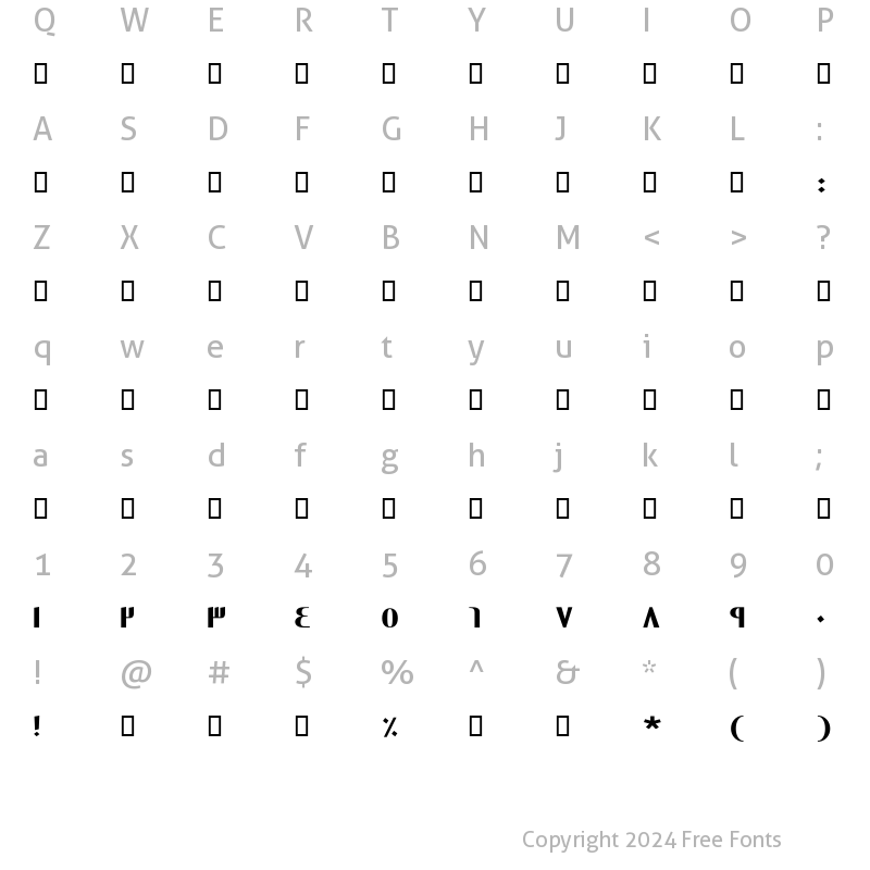 Character Map of Mj_Contrast Bold