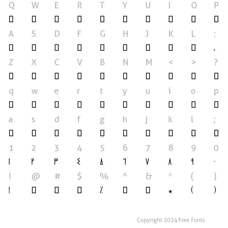 Character Map of Mj_Minaret Black Regular