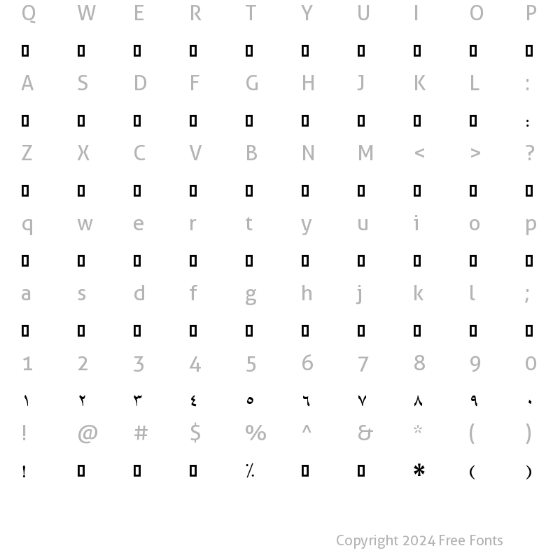 Character Map of Mj_Talat Regular