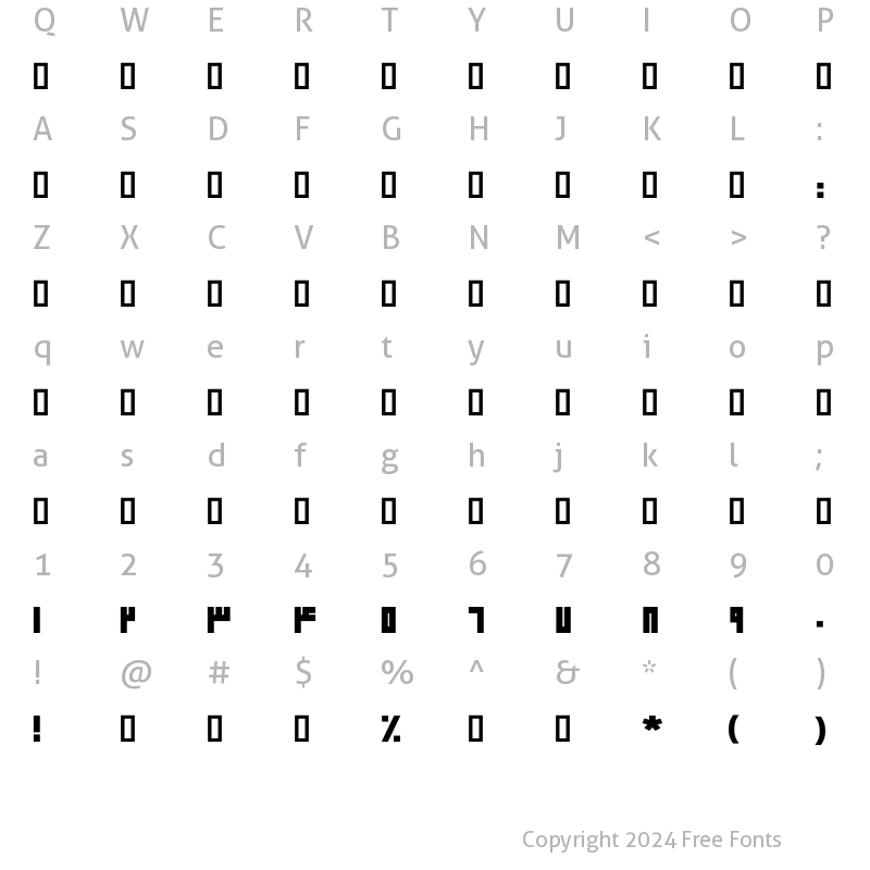 Character Map of Mj_Yalda Bold