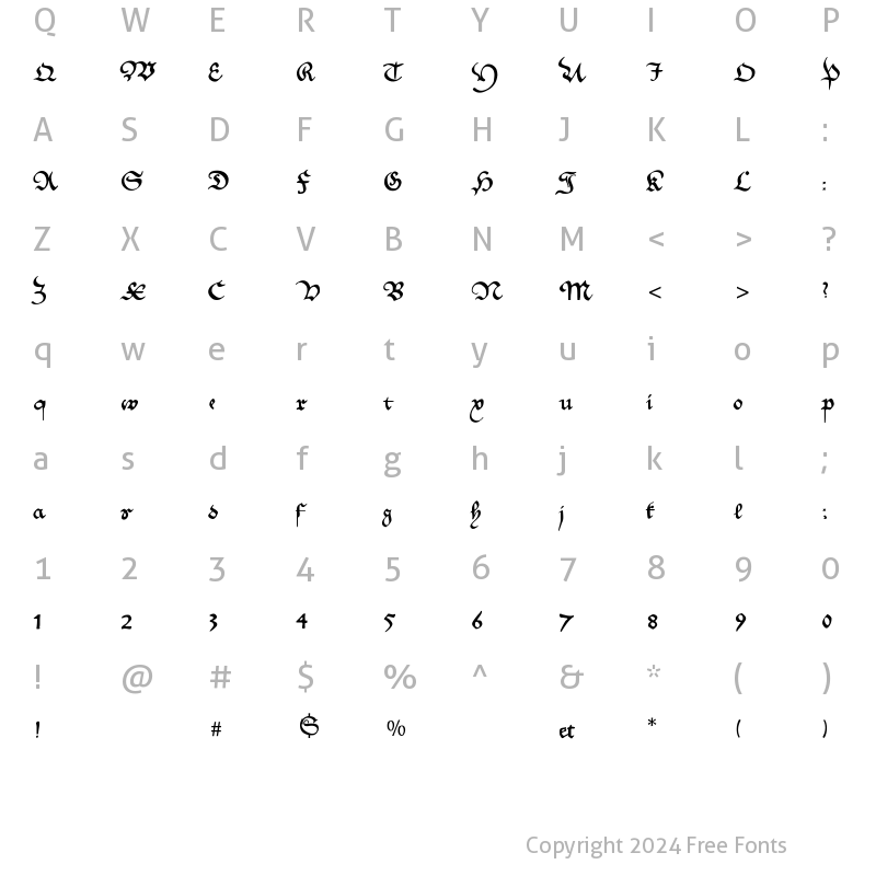 Character Map of MKantzley Regular