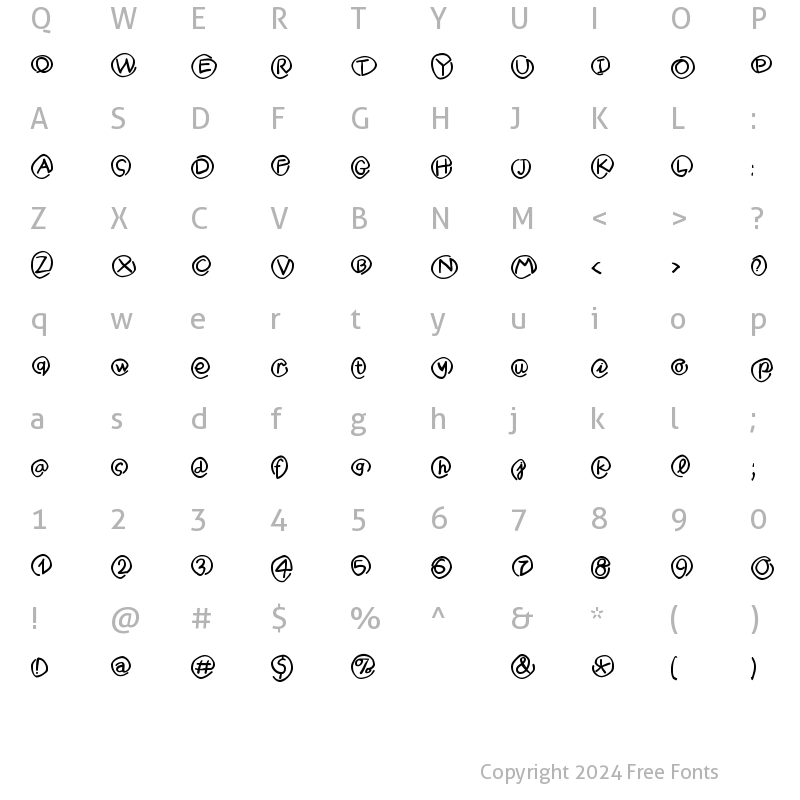 Character Map of MKlammerAffen Regular