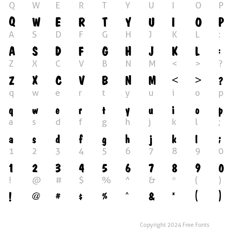 Character Map of MktBold Plain: Plain: