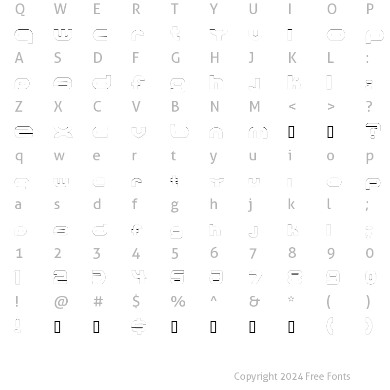 Character Map of MKUltraOutline Regular