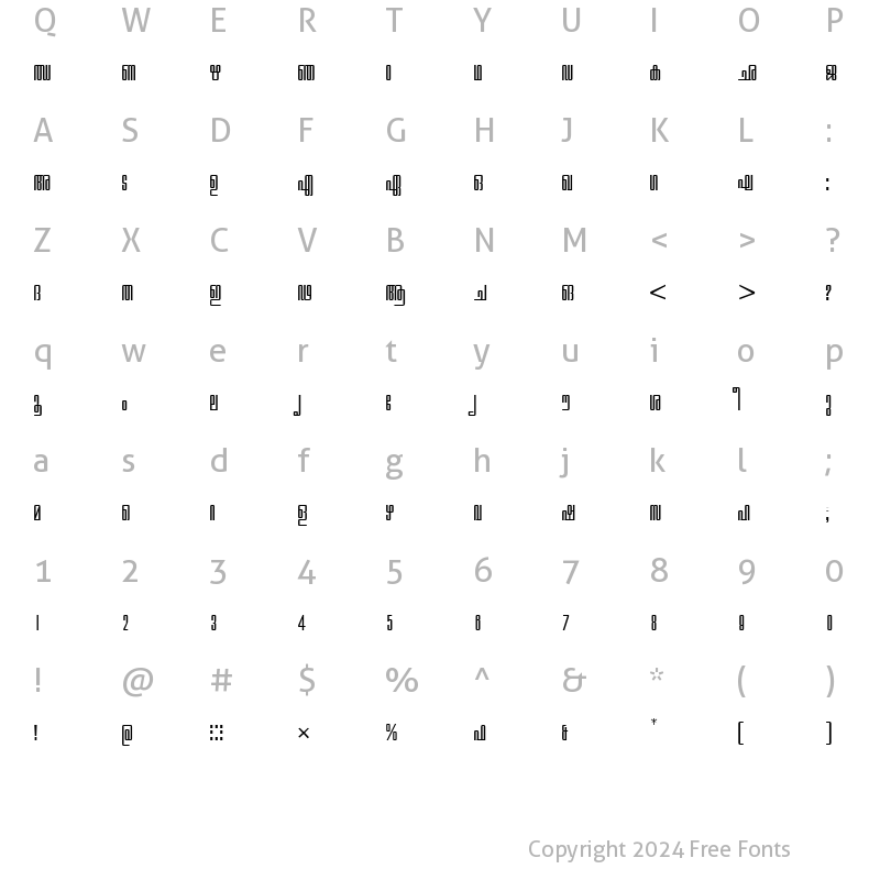 Character Map of ML-TTChithira Normal