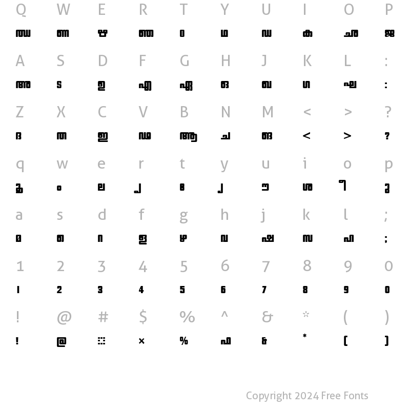 Character Map of ML-TTChithiraHeavy Bold