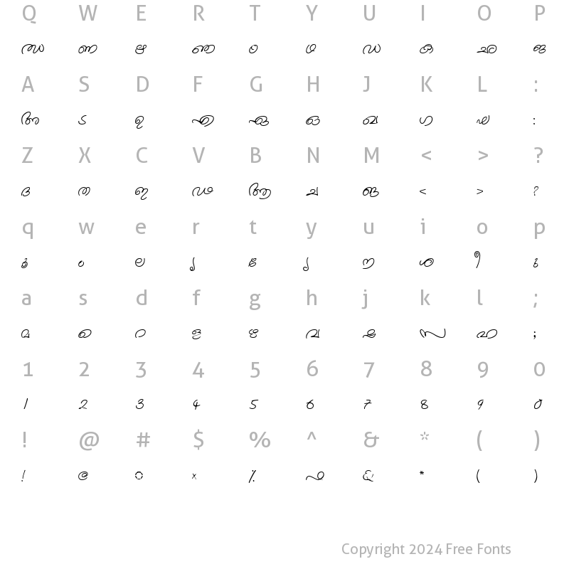 Character Map of ML-TTKanika Normal