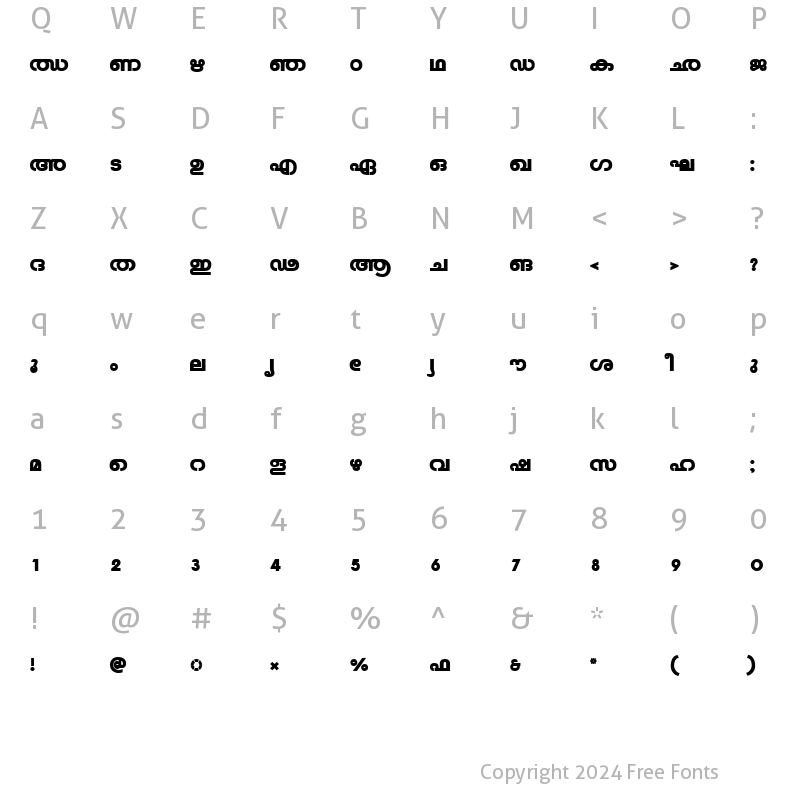 Character Map of ML-TTVeenaHeavy Normal