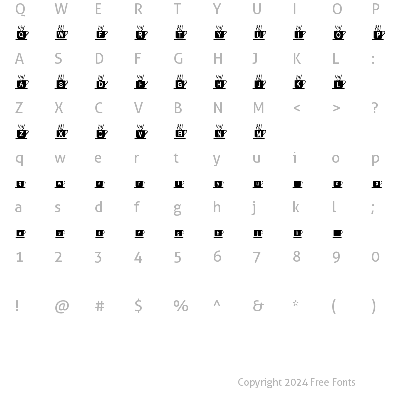 Character Map of Mmmm Coffee Regular