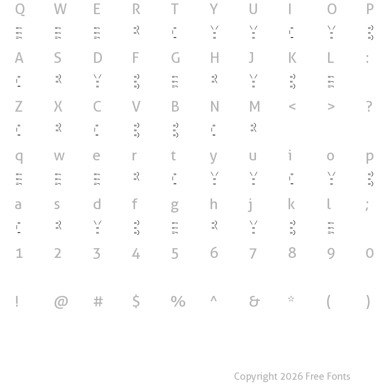 Character Map of MMMteurs Cyber Regular