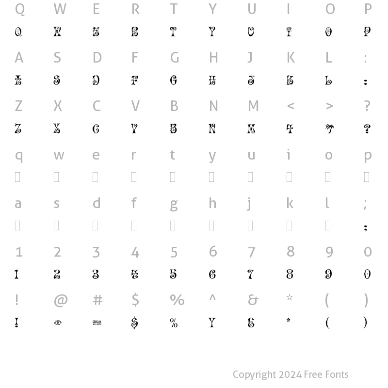 Character Map of Mo Funky Fresh Plain Regular