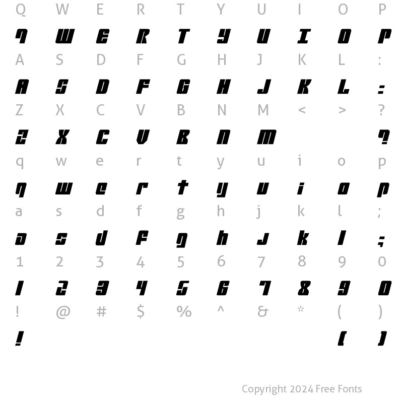 Character Map of Mobile Infantry Regular