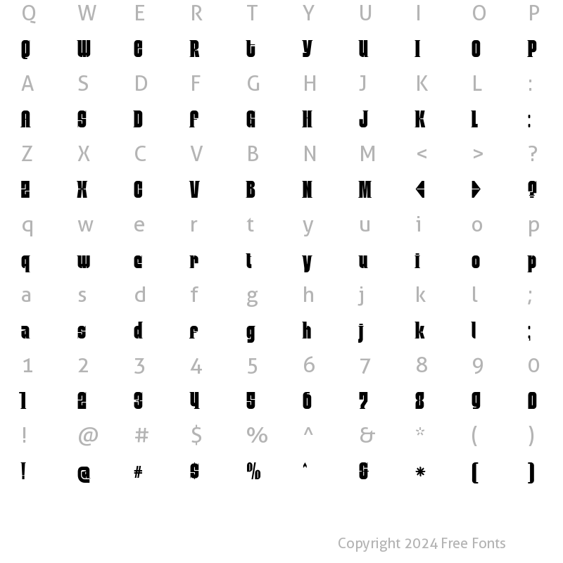 Character Map of MobleySerif Regular