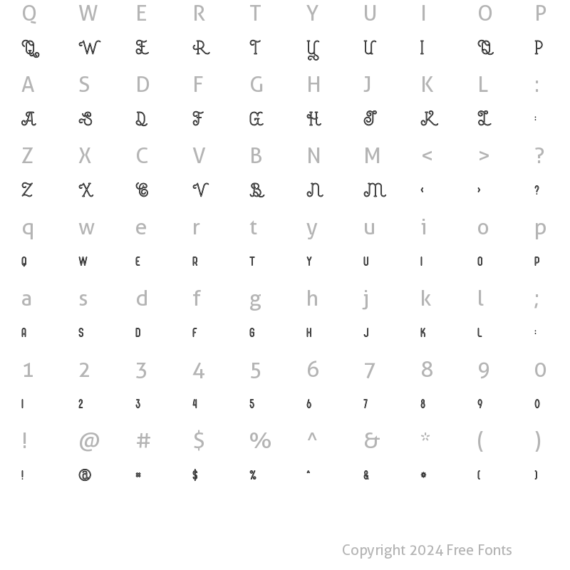 Character Map of Mocca Inline Inline