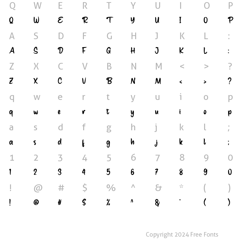 Character Map of Modaft Regular