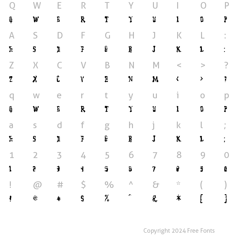 Character Map of Model Worker Regular