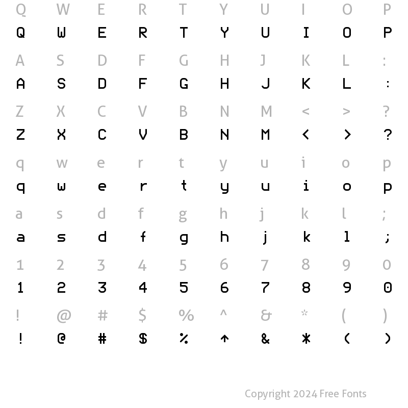 Character Map of ModeNine Regular