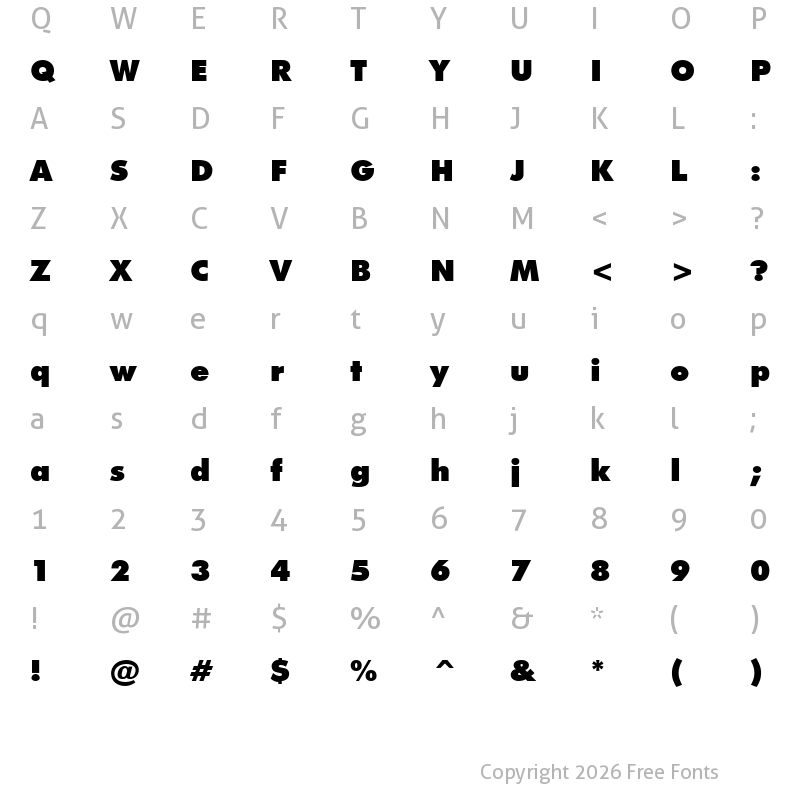 Character Map of ModernBlck Bold