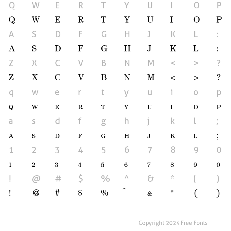 Character Map of ModernCenturySmc Bold