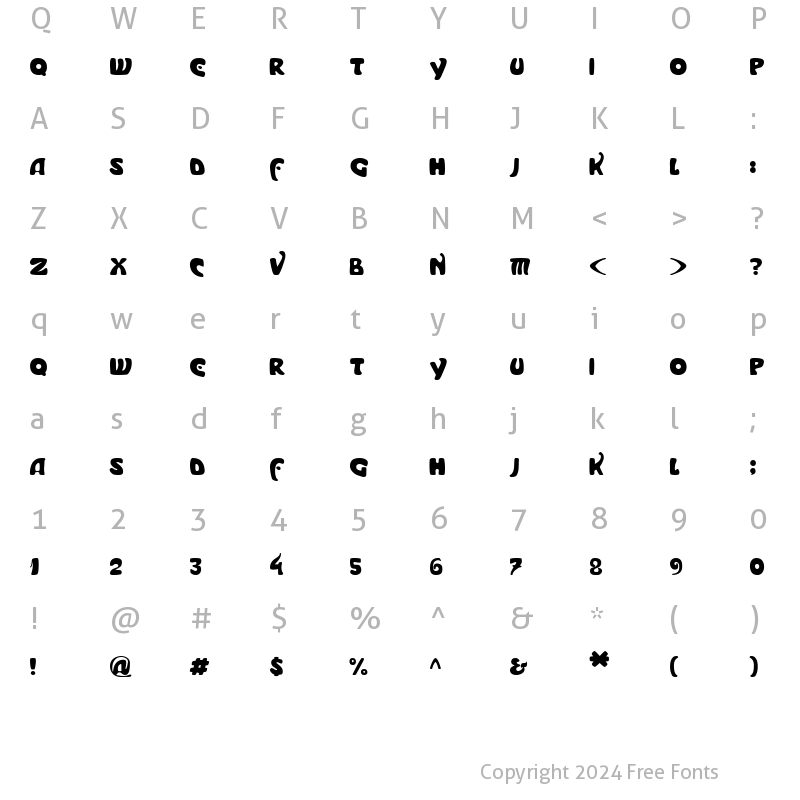 Character Map of Moderno Regular