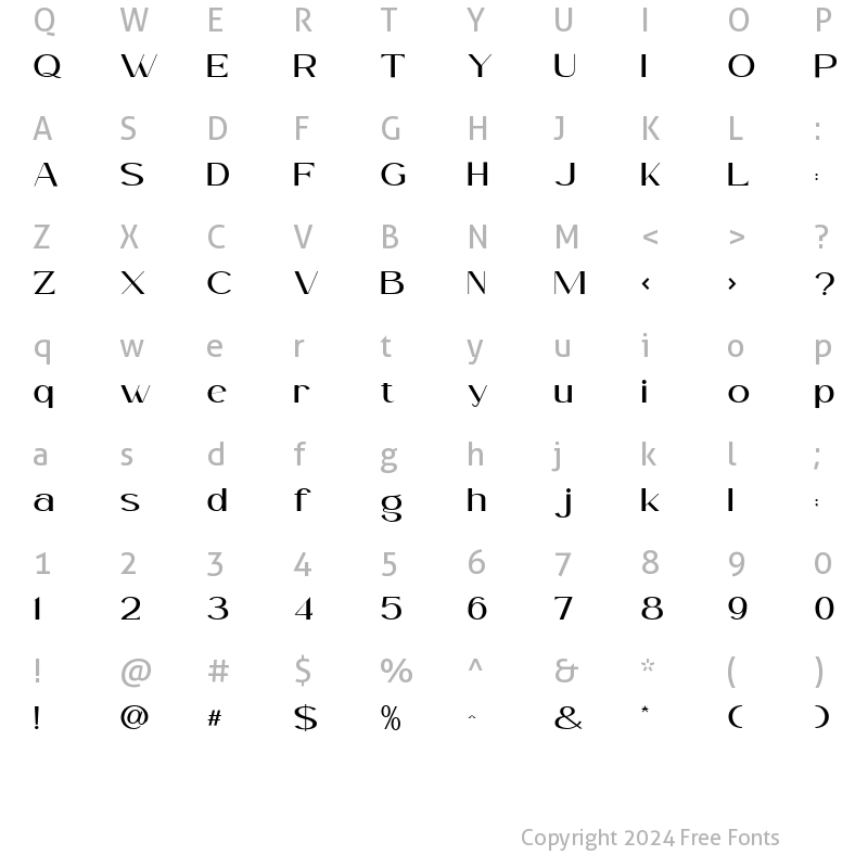 Character Map of Moderrat Light