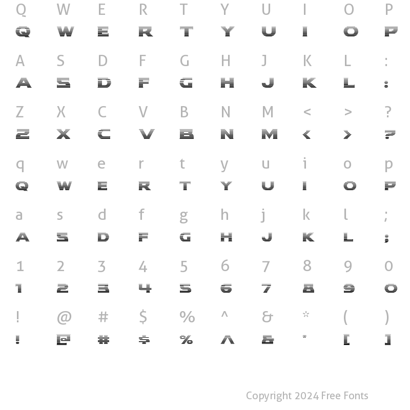 Character Map of Modi Thorson Gradient Regular