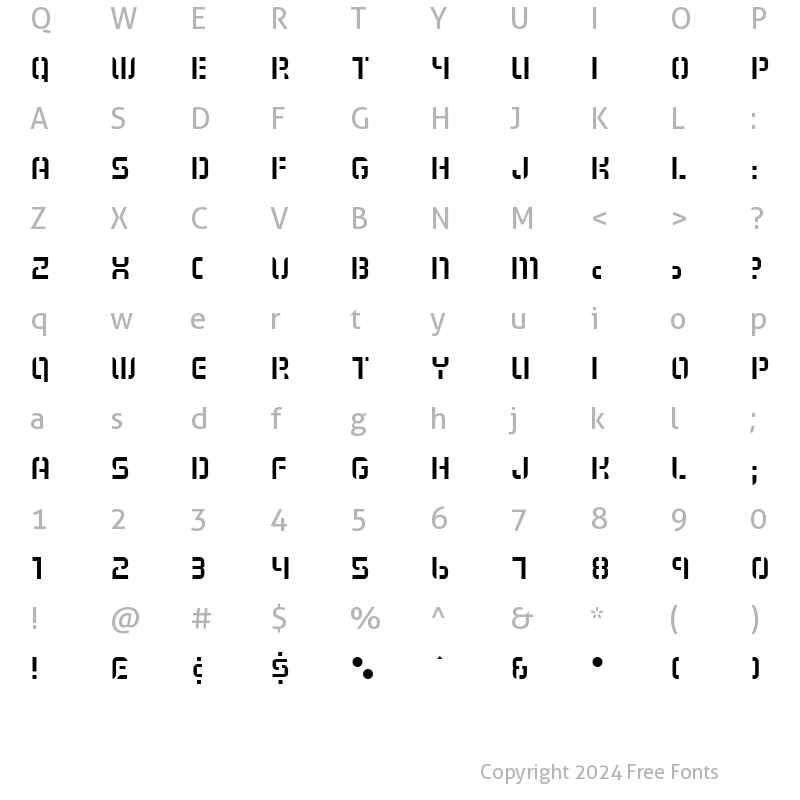 Character Map of Modsten Roman