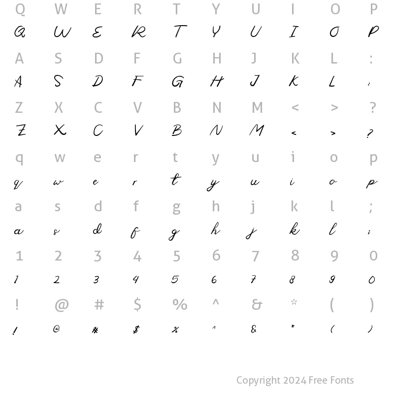 Character Map of Moduss Regular