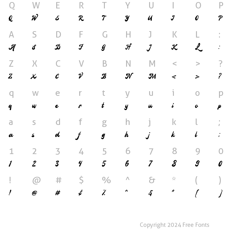 Character Map of Moeloek Regular