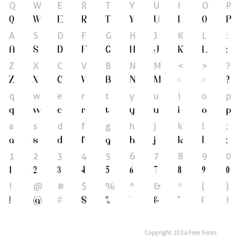 Character Map of Mofijo Regular