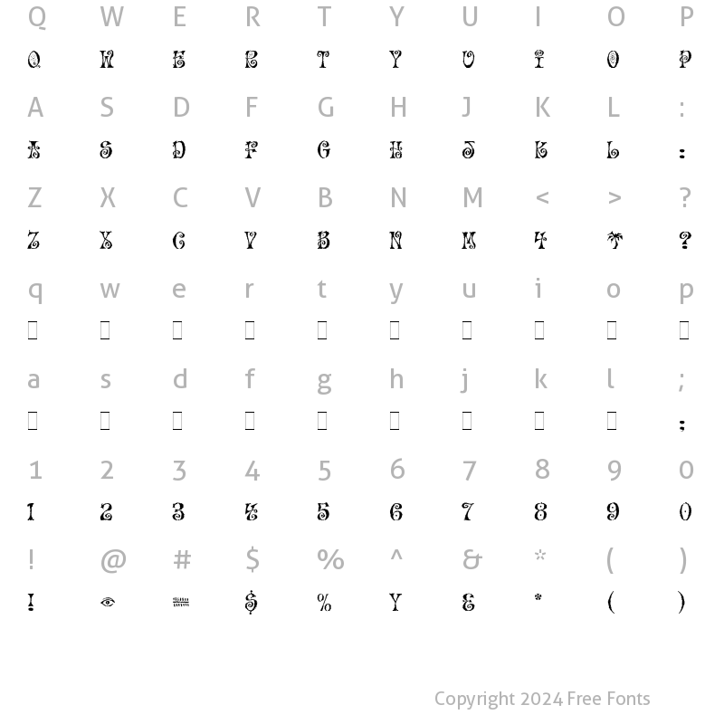 Character Map of MoFunkyFresh Plain