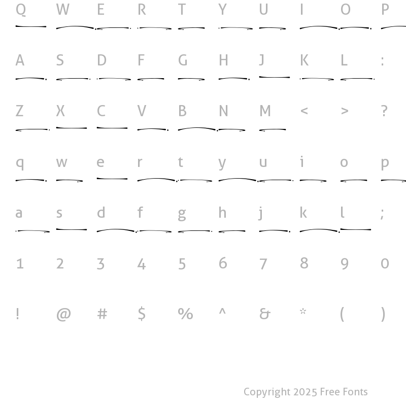 Character Map of Mogenta Signature Swashes