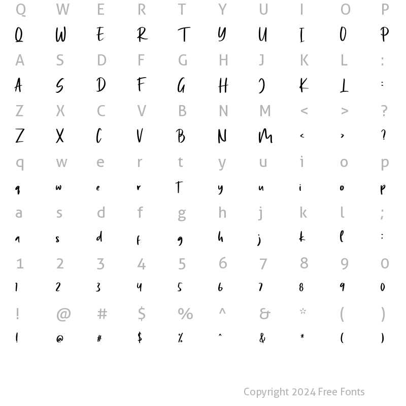 Character Map of Mogie Regular